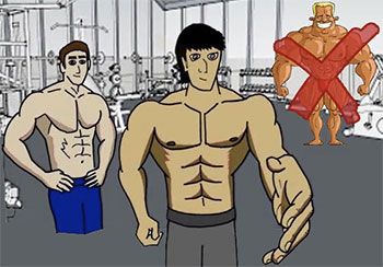 Muscular guys at gym